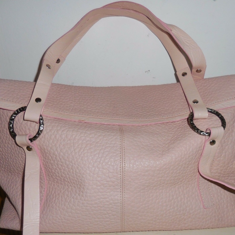Marco Buggiani  PINK LEATHER BRIEF SHOULDER TOTE